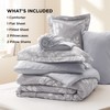 Bedsure King Comforter Set - 7 Pieces Grey Floral Bedding