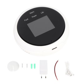 Wifi Gas Leak Detector and Fire Alarm LCD Display Wall Mounted APP Control Smart WiFi Gas Tester Methane Alarm Buzzler with Sound Light Voice Prompt for Home Office