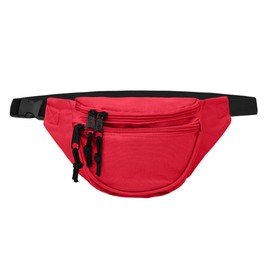 DALIX Fanny Pack w/3 Pockets Traveling Concealment Pouch Airport Money Bag (Red)