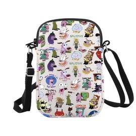 Make-up-Tasche, Motiv: Cartoon-Hund, gruseliges Geschenk, für Cartoon-Fans, Courage Dog Cr EU, Kosmetiktasche mit Aufdruck