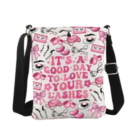 WCGXKO Lash Artist Crossbody Bag Beauty Lashes Gift Makeup Artist Gift Makeup Lover Gift (Lashes Cro)