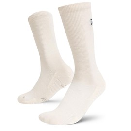 Outway Lightweight Merino Wool Crew Socks for Men & Women, Breathable, Odor-Resistant, Moisture-Wicking Hiking & Travel Socks with Arch Support & Seamless Toe, Off White
