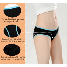 Boboking Girls Underwear Cotton Soft Briefs Panties for Teens Mixed Color Size 6 Multicolor