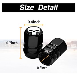 TimNas 4 PCS Skull Car Wheel Tire Valve Stem Cap, Metal Tire Dust Valve Sealing Covers, Universal Tire Decorative Door Core Cap, for Car, SUV, Bike, Trucks, Motorcycles Leak-Proof Valve Cap (White)