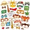 Dusenly Animals Photo Booth Props 30pcs DIY Funny Safari Jungle