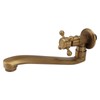 Antique Garden Faucet with Extended Spout Antifreezing Copper Wall Mount