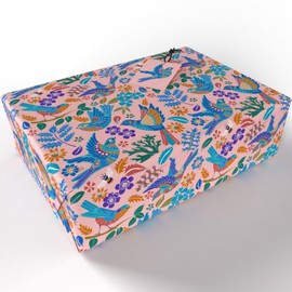 Luxury ECO Gift Wrap - 6 sheets/tags - Flying Birds Pink - Birthday - Recycled & Recyclable Wrapping Paper - Re-wrapped