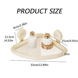 Hggzeg Corner Shower Caddy Suction Cups, 2-Layer Wall Mounted Bathroom Storage Basket, Drill-Free Removable Shower Organizer for Storing Shampoo, Shower Gel, and Skincare Products (Cream White)