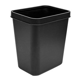 Gonetre 8L Rectangle Waste Container Bin Thicken Plastic Open Top Trash Can for Kitchen Bathroom Hotel Office 6.7in x 9.6in x 10in (Black)