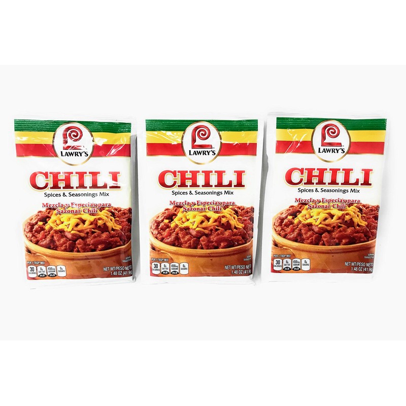 LAWRYS Spices & Seasonings Chili 1.48 OZ(Pack of 3)