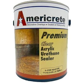 Americrete A-1325 Clear Matte Concrete Sealer - Transparent Waterproofing for Floors, Driveways, Garages, Cinderblocks, Sandstone, Sidewalks, and Other Interior or Exterior Cement (1 Gallon)