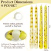 W&LESVAGO 4 Pcs Sunflower Print Taper Candles, 10 Inch Gradient