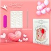 Red Pink Heart Press on Nails Matte Fake Nails Short
