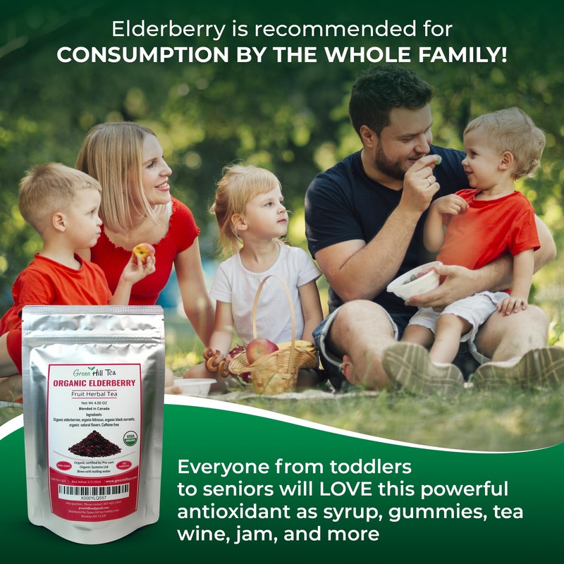 Green Hill Tea Elderberry Herbal Tea - Fruit Herbal Tea