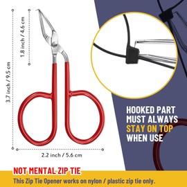 Quhoxdye 2 Pcs Cable Zip Tie Remover Opener Release Tool, Stainless Steel Pliers to Make Wide Zip Tie Reusable, Pocket Size with Storage Box (Red)