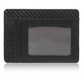 JSTHHTT Slim Wallet for Men, Mens Wallet, Leather Minimalist Wallet for Men & Women, RFID Blocking Minimalist Wallet Credit Card Holder, Card Holder, Holds Cards and Bank Notes (Black Edition)