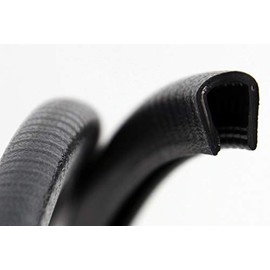 SMI - Edge Protection Profile KS6-8S for 6-8 mm PVC with Steel Insert Black Self-Clamping without Glue - Edge Protection, Piping Profile, Edge Profile, Edge Protection Strip for Sheet Metal, Panels (3