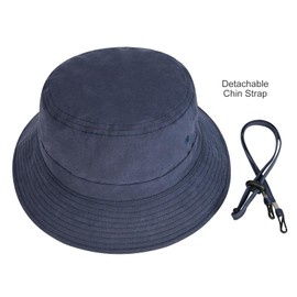 BOTVELA Summer Bucket Hat Washed Cotton Sun Cap for Beach, Fishing - Outdoor Vacation Boonie for Men Women (Navy, 7 1/8-7 1/4)