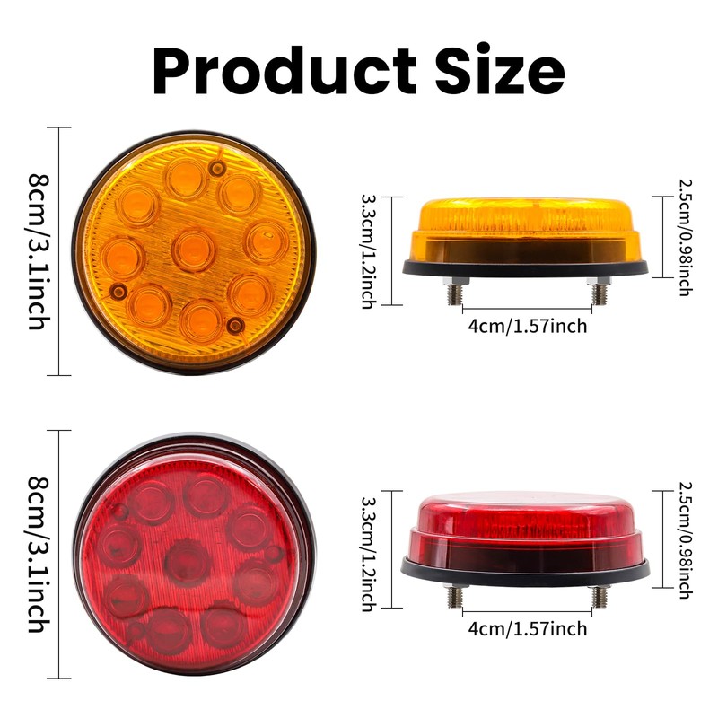 trailer marker lights Round for Car Truck Van Trailers Car