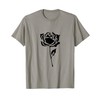 Vintage Black Flower Rose Design White T-Shirt