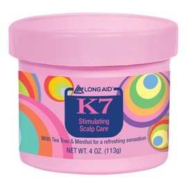 AmPro Long-Aid K7 Stimulating Scalp Care Conditioner - Tea Tree and Castor Oil Nourishes Dry Scalps - Cooling Sensation of Menthol Helps Soothe and Energize - Free of Alcohol and Dyes - 4 oz