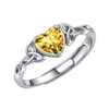 ChicSilver Citrine Ring Yellow Heart Celtic Knot Ring November Birthstone