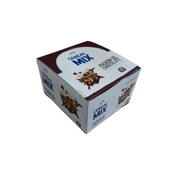 Arcor Cereal Mix Pasión de Chocolate Barrita de Cereal Cereal Bar with Chocolate Chips, Almonds & Oats, 26 g / 0.9 oz (box of 20 bars)