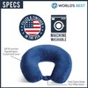 World's Best Microfibre Feather Soft Neck Pillow Navy Blue