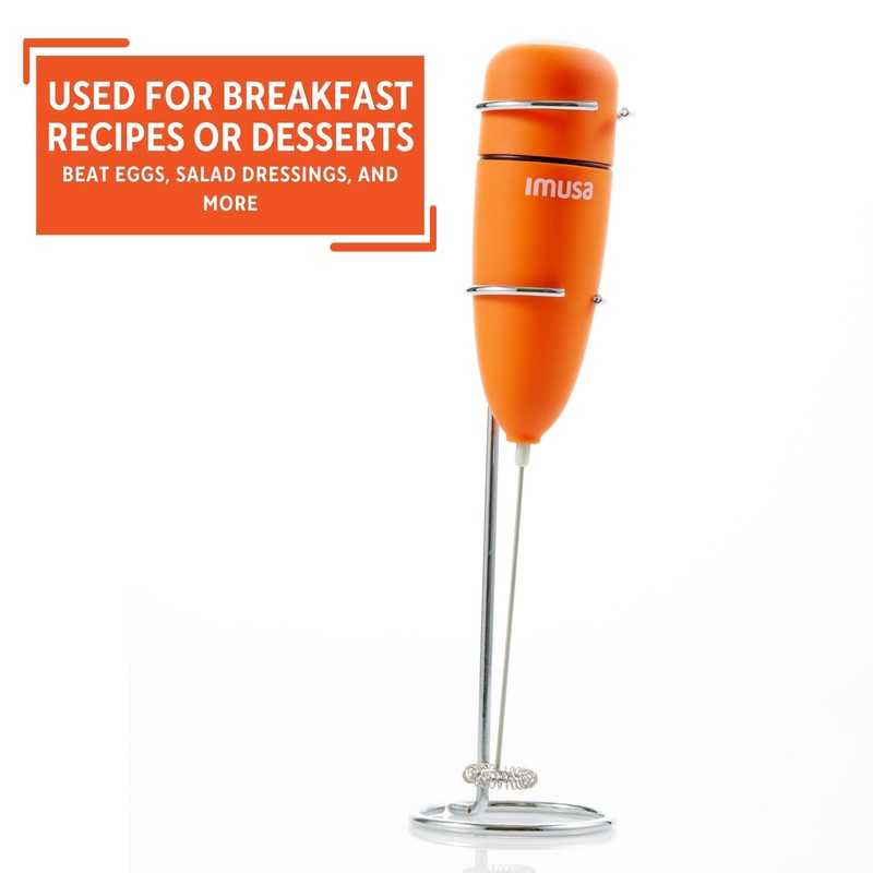 IMUSA 10in Electric Milk Frother with Stand, Orange