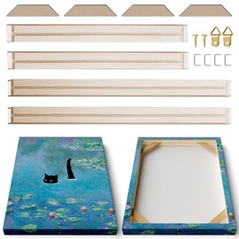 DIY Wood Canvas Frame Kit: Solid Wood Stretcher Bars for Easy Assembly, Perfect for Oil Paintings, Prints, Stretching, Canvases - Modern Style, Unisex, Adult, Teen - No Foldable