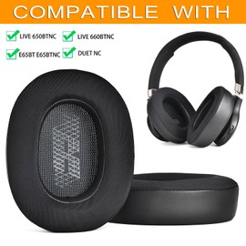 Live 650 BTNC E65BTNC Kühlgel-Ohrpolster defean Ersatzkissen kompatibel mit JBL E65 E65BTNC / Duet NC/Live 650BTNC Live 660 BTNC Kopfhörer, hochdichter geräuschisolierender Schaumstoff