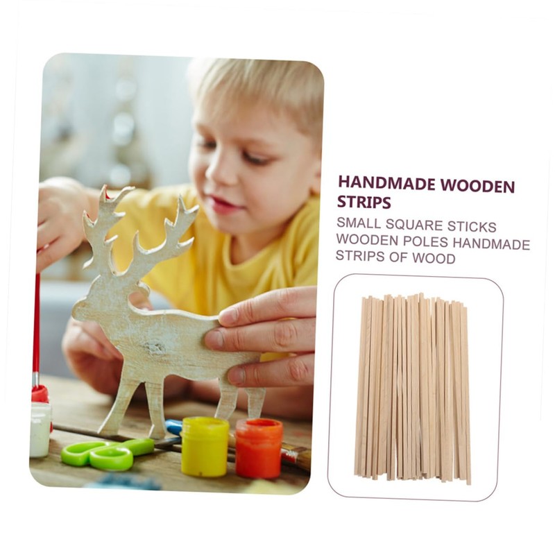 Operitacx 30pcs Square Wooden Sticks for Craft DIY Projects Long
