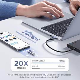 UGREEN Adaptador USB C a USB A OTG 10Gbps 4 Piezas