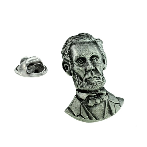Generic English Made Pewter Abraham Lincoln Lapel Pin Badge. Single