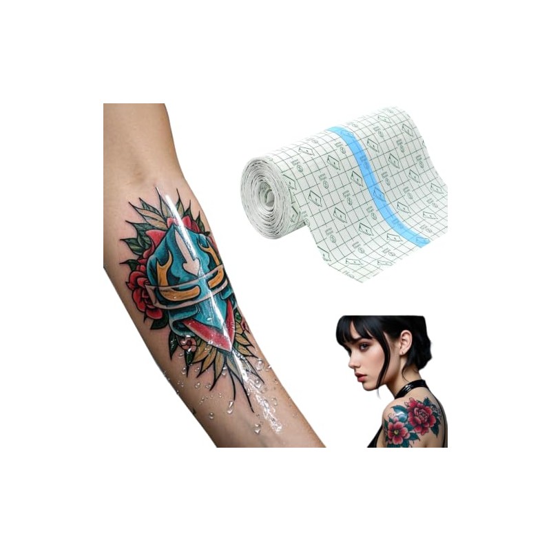 Parches para Tatuajes Impermeable, 20CM x10M Apositos | Vendaje Transparente,