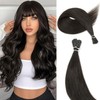 Boymia Extensiones De Cabello Humano Con Punta I, N.° 1B,