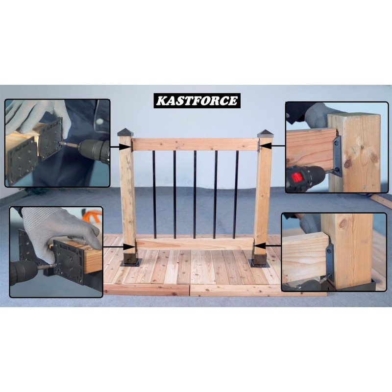 KASTFORCE 40pcs Deck Railing Brackets Connectors with 320 pcs Rust-Free
