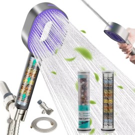 Hibbent 3 Stage Filtered Shower Head with Handheld & High Pressure Water-Saving Spray US