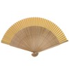Kyoetsu Women's Hand Fan, Pure Silk, Plain, Tea Bone Set,