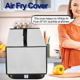 NUENSS-ROR Cover for Ninja AF181 Air Fryer Pro XL 6-in-1 6.5 QT, Waterproof Dust-proof Air Fryer Cover Case Heavy Duty Thickened Protective Cover (16.9"D×13.8"W×11.8"H - Silver)