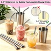 XccMe 6 PACK Stainless Steel Smoothie Straws,0.4'' Extra Wide Reusable