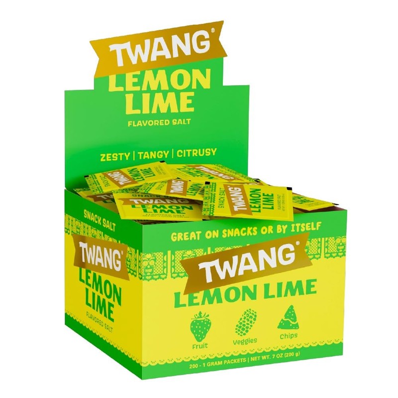 Twang Flavored Snack Salt Packets, Lemon Lime, Toppings for Popcorn,