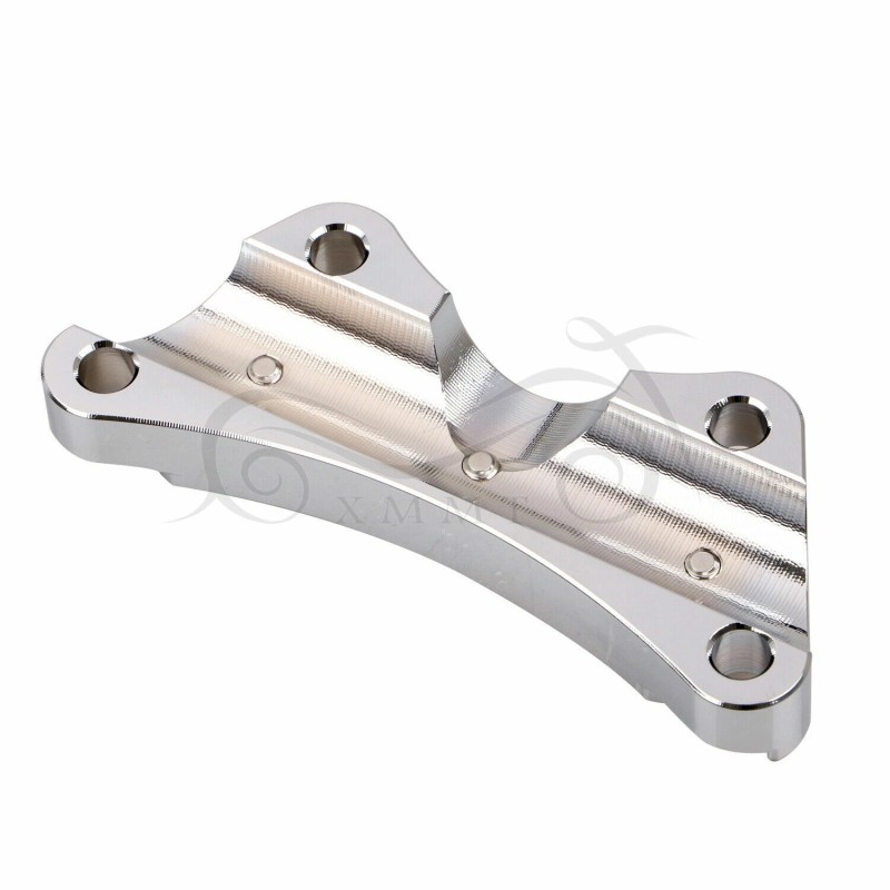 Unbranded Chrome Aluminum Cut Handlebar Riser Top Clamp For Harley