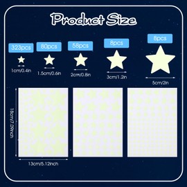 Giantree 469 Pcs Glow in The Dark Stars Wall Stickers, Glow in The Dark Stars for Ceiling Stars Glowing Wall Decals Decor Stickers Gift for Boys Girls Perfect for Kids Nursery Bedroom Living Room
