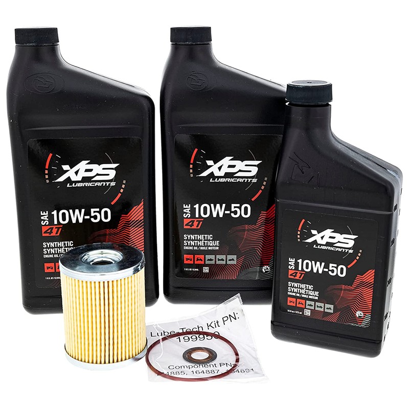 Can-Am OEM 4T 10W-50 Synthetic Blend Oil Change Kit, 779252,