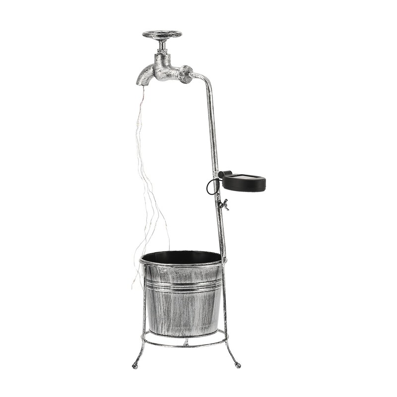 Lawn Lamp Solar Outdoor Waterproof Metal Faucet Durable Light Statue
