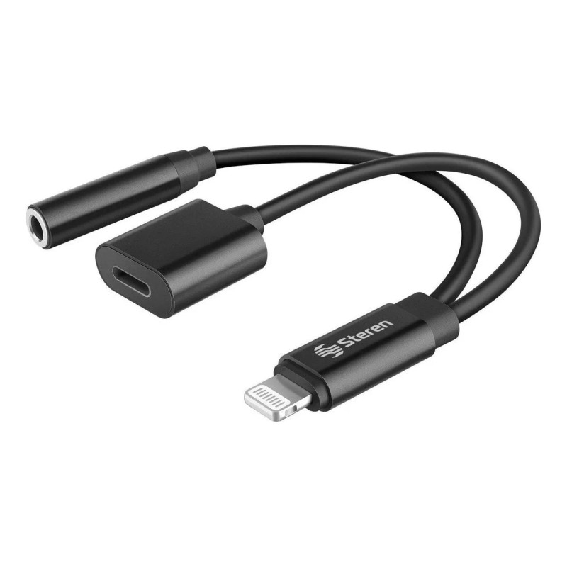 Steren Cable Adaptador Lightning Para Audio 3,5 Mm Y Carga|
