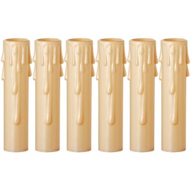 Juego de 6 tapas para portavelas de goteo, base de candelabro, 10 cm de alto, color marrón