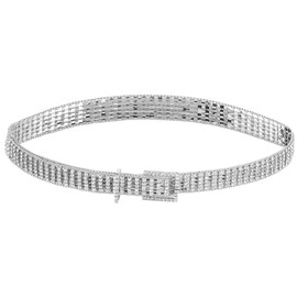 CABODYALS 41.34 Inch Silver Rhinestone Square Buckle Belt Glitter Full Crystal 5 Row Waist Chains Shiny Alloy Sparkle Jewelry Wide Belts for Women Coat Overcoat Decor Party Wedding Daily Wear Summer