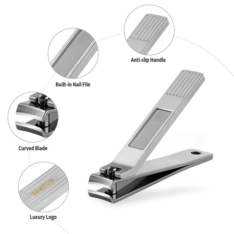 HAWATOUR Nail Clippers Set, Ultra Sharp Curved Blade Fingernail and